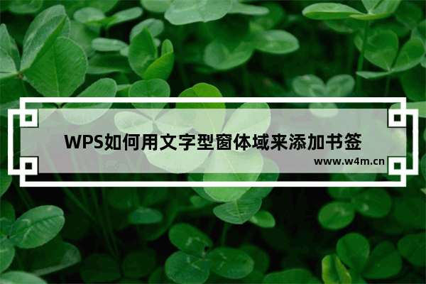 WPS如何用文字型窗体域来添加书签