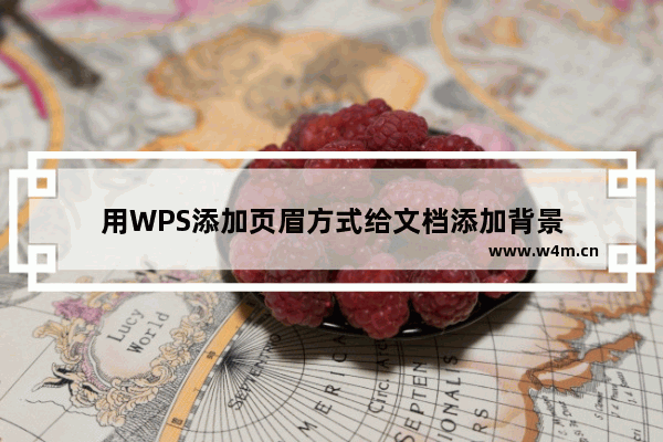 用WPS添加页眉方式给文档添加背景