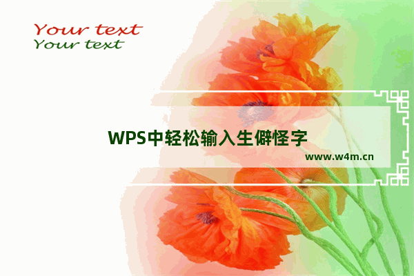 WPS中轻松输入生僻怪字