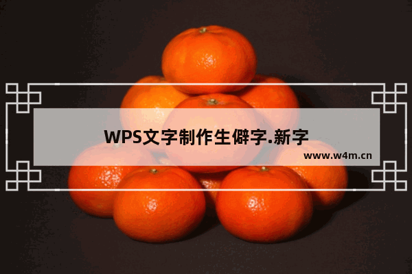 WPS文字制作生僻字.新字