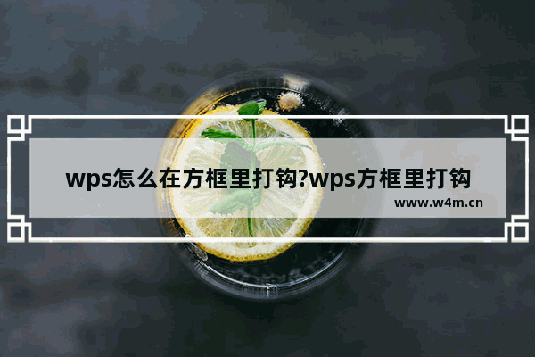 wps怎么在方框里打钩?wps方框里打钩符号使用教程