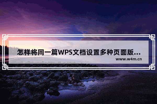 怎样将同一篇WPS文档设置多种页面版式的技巧