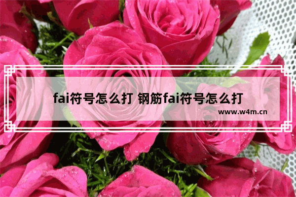 fai符号怎么打 钢筋fai符号怎么打