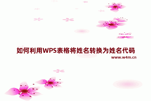 如何利用WPS表格将姓名转换为姓名代码