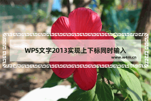 WPS文字2013实现上下标同时输入