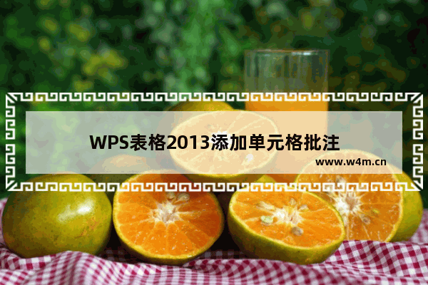 WPS表格2013添加单元格批注