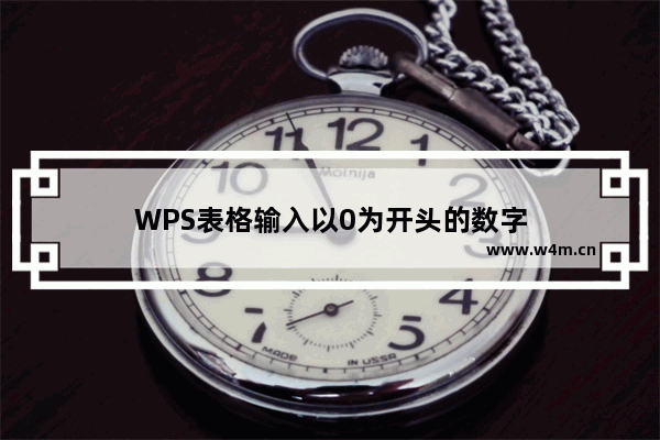 WPS表格输入以0为开头的数字