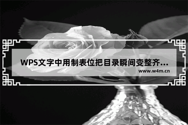 WPS文字中用制表位把目录瞬间变整齐详细方法(图文教程)