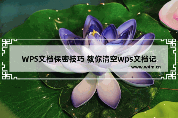 WPS文档保密技巧 教你清空wps文档记录