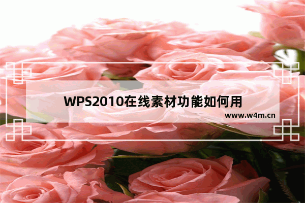 WPS2010在线素材功能如何用