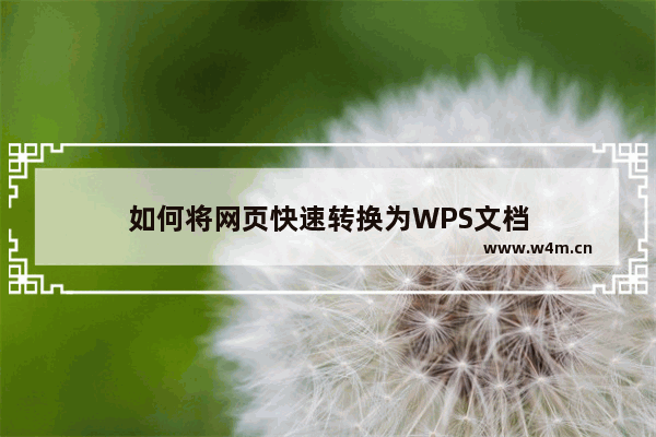 如何将网页快速转换为WPS文档