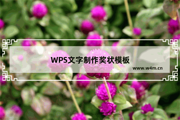 WPS文字制作奖状模板