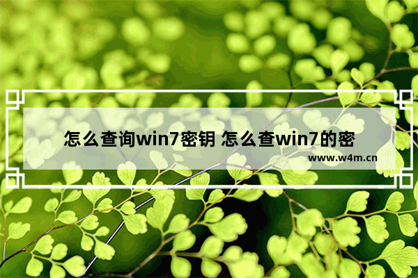 怎么查询win7密钥 怎么查win7的密钥