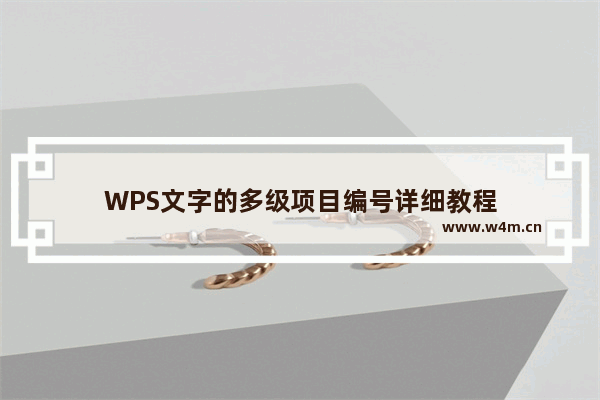 WPS文字的多级项目编号详细教程