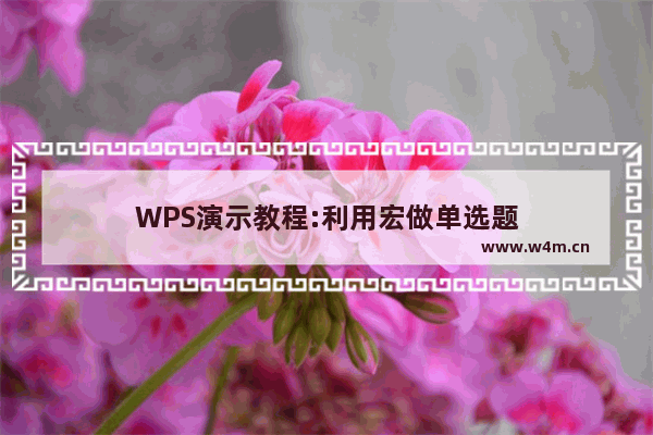 WPS演示教程:利用宏做单选题