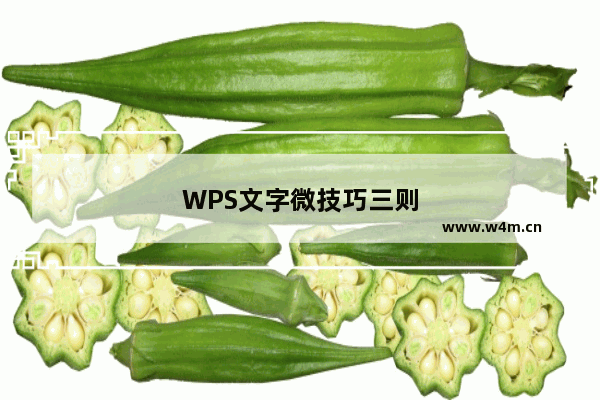 WPS文字微技巧三则