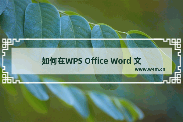 如何在WPS Office Word 文档中插入的对象