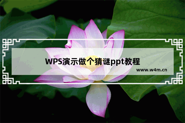 WPS演示做个猜谜ppt教程