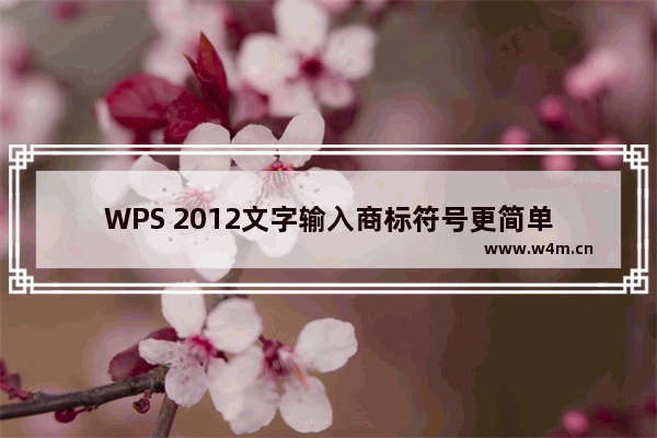 WPS 2012文字输入商标符号更简单