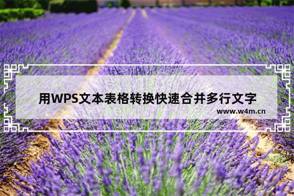 用WPS文本表格转换快速合并多行文字