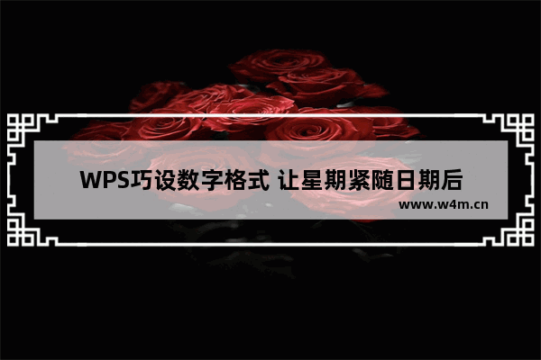 WPS巧设数字格式 让星期紧随日期后