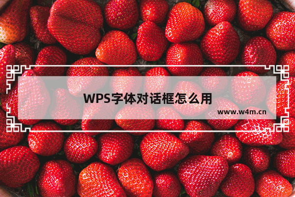 WPS字体对话框怎么用