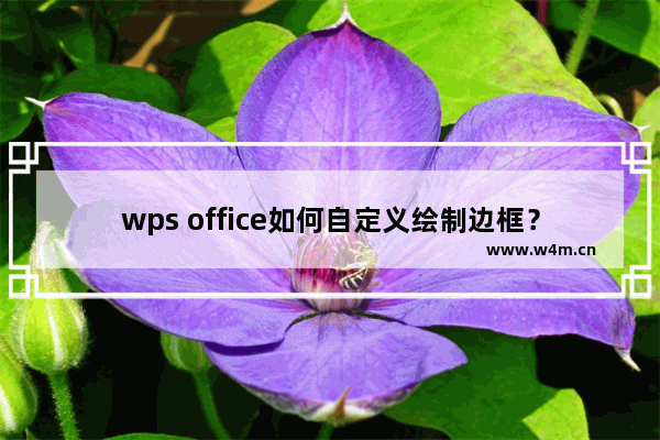 wps office如何自定义绘制边框？