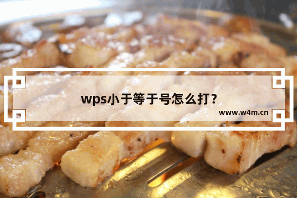 wps小于等于号怎么打？