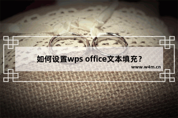 如何设置wps office文本填充？