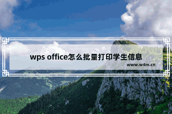 wps office怎么批量打印学生信息表？