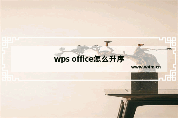 wps office怎么升序