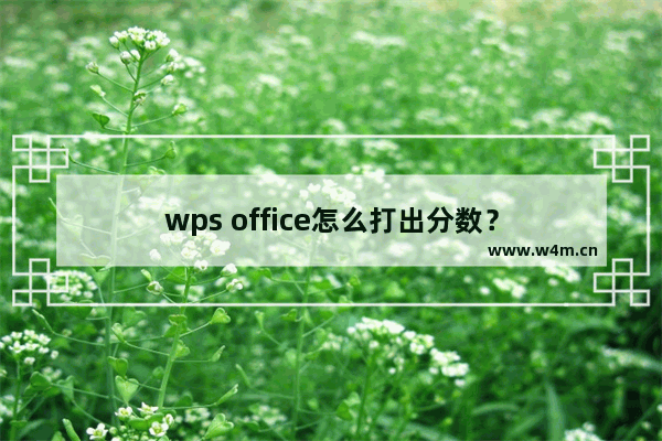 wps office怎么打出分数？