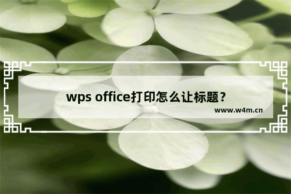 wps office打印怎么让标题？