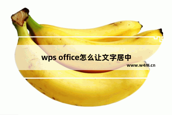 wps office怎么让文字居中