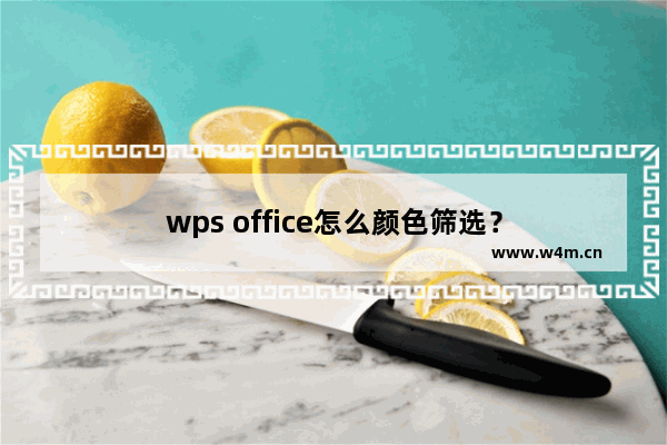 wps office怎么颜色筛选？