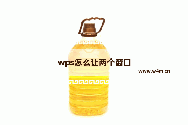 wps怎么让两个窗口