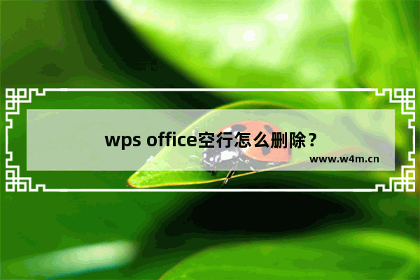 wps office空行怎么删除？