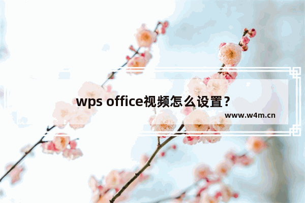 wps office视频怎么设置？