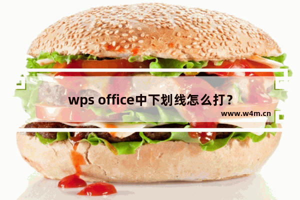 wps office中下划线怎么打？