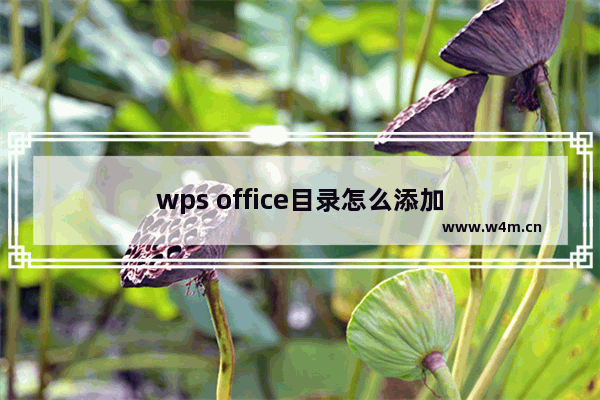 wps office目录怎么添加