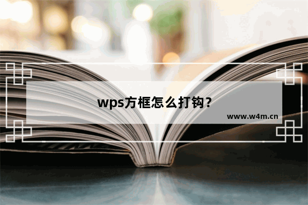 wps方框怎么打钩？