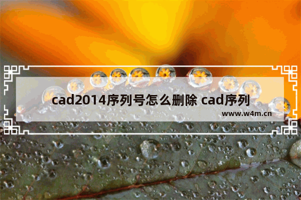 cad2014序列号怎么删除 cad序列表怎么删除