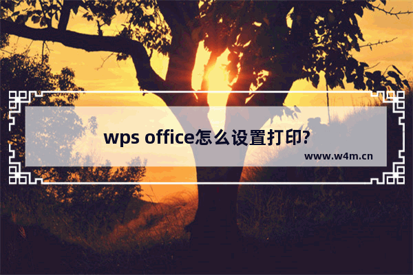 wps office怎么设置打印?