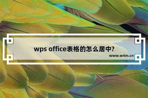 wps office表格的怎么居中?