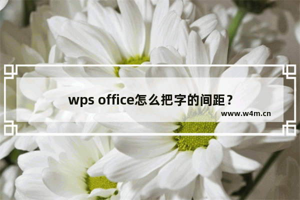 wps office怎么把字的间距？