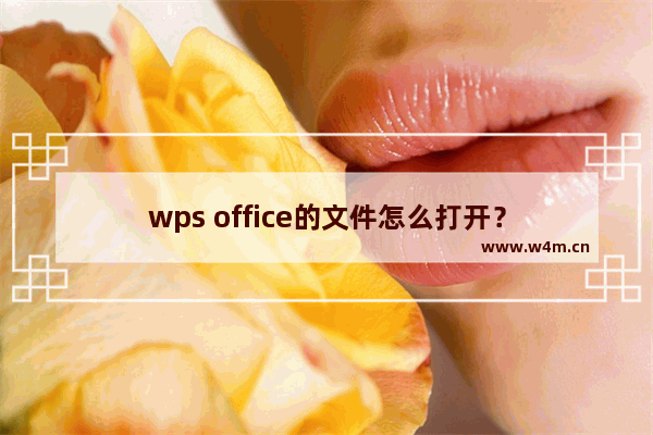 wps office的文件怎么打开？