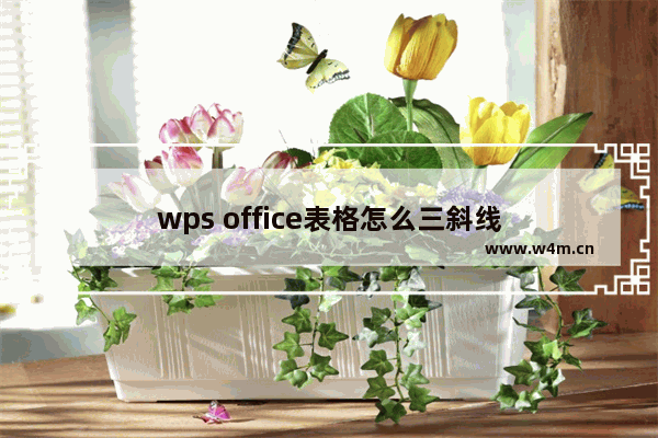 wps office表格怎么三斜线