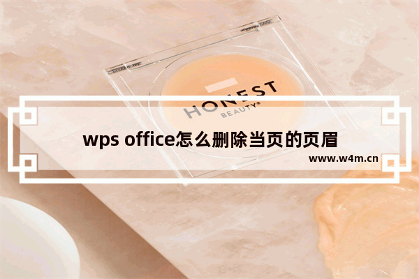 wps office怎么删除当页的页眉