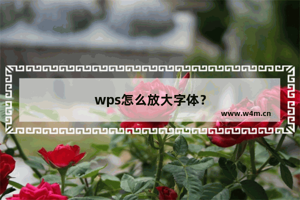 wps怎么放大字体？