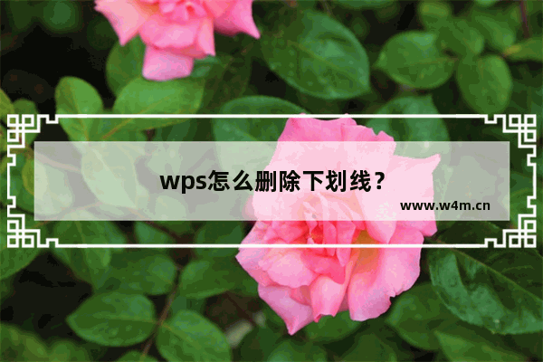 wps怎么删除下划线？